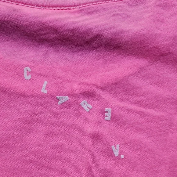 Clare V Hot Pink T-Shirt with Red 'CIAO' Print - Picture 6 of 6